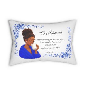 Psalm 5:3 (NWT) Lumbar Pillow – Lady Style Design Options