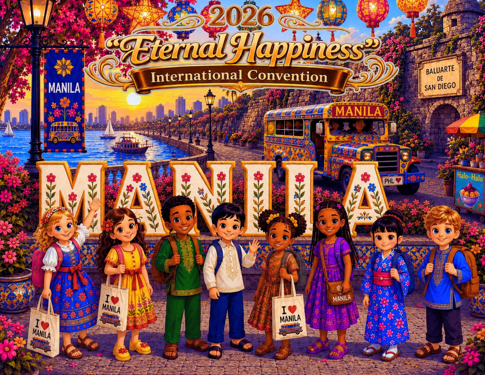 2026 Eternal Happiness Convention "Joyful Global JW Kids" Postcard Bundles (envelopes not included)
