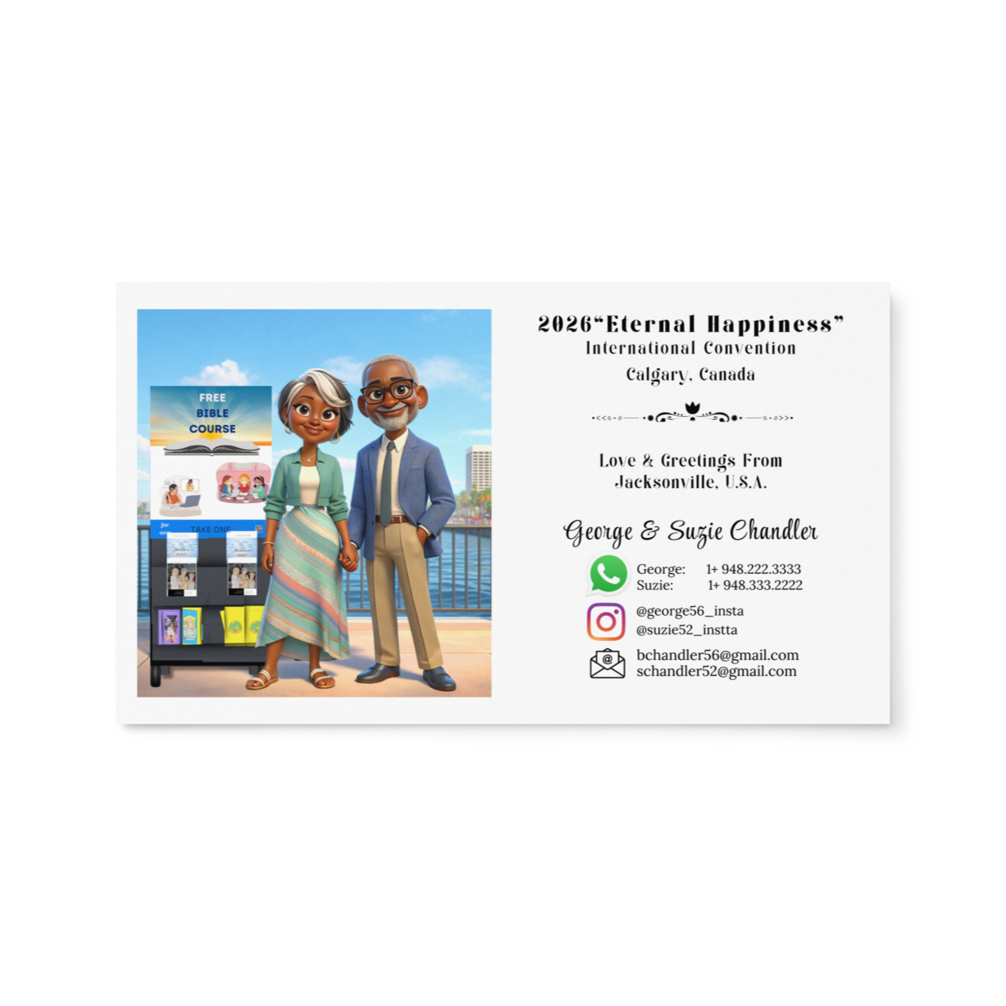 2026 “Eternal Happiness” International Convention JW Custom Character Contact Cards