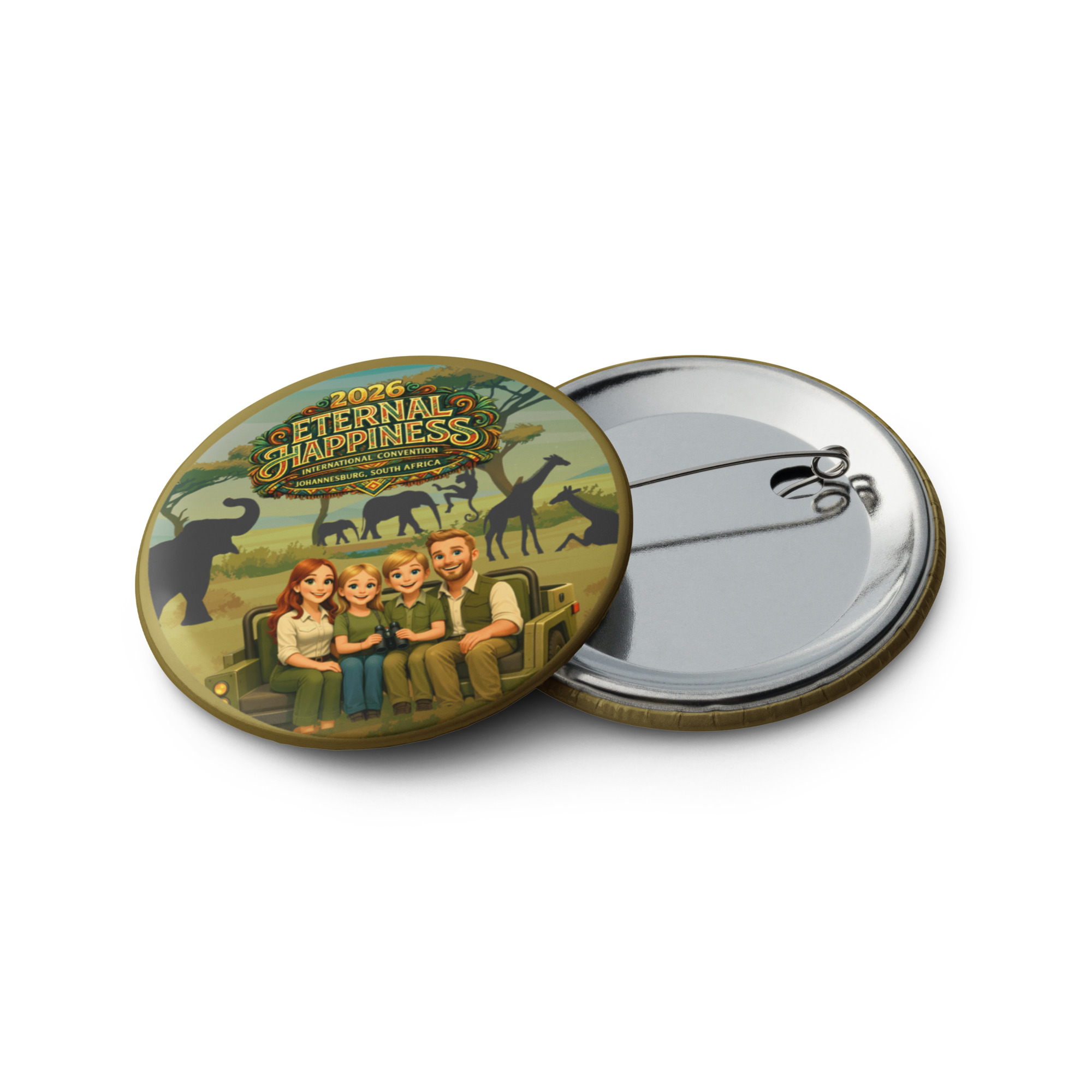 JW Custom Cartoon Character International Convention Delegate Button Pins - Image 6