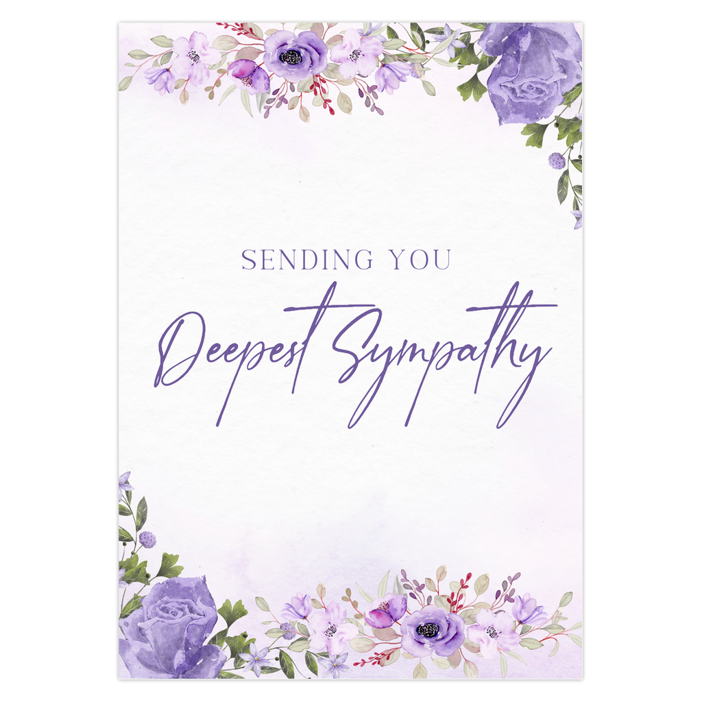 Lavender Blooms Sympathy Greeting Card Bible Verse Folded Cards - Image 2