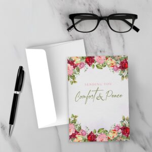 Sending Comfort Floral Bible Verse Greeting Cards Set Of 5 Or10 Folded Cards