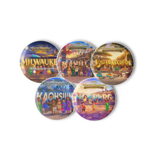 2026 International Convention Cute Global Kids Cartoon Characters Host City Button Pins