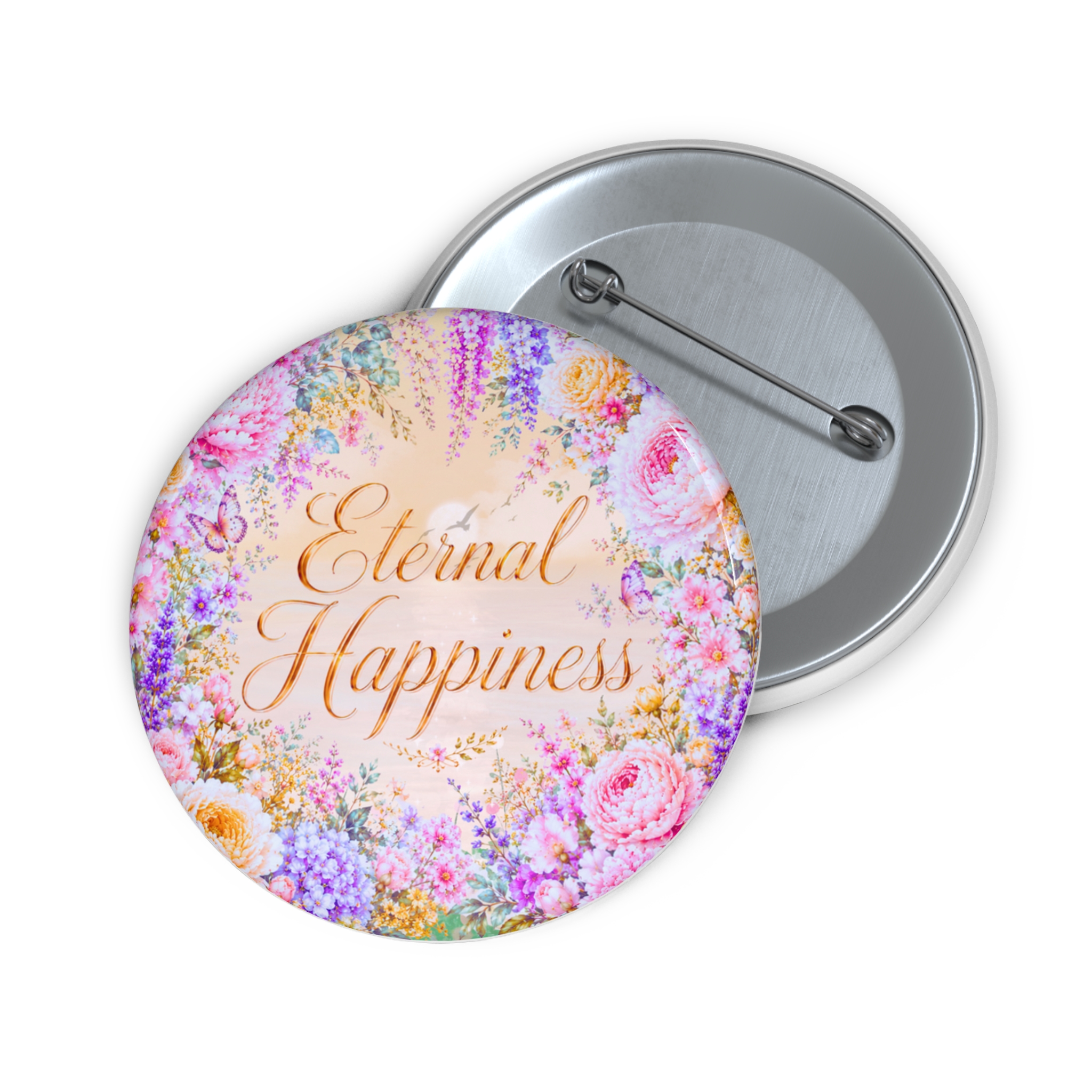“Eternal Happiness” Garden Sunset Convention Buttons – Paradise Blooms Collection - Image 4