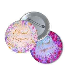 “Eternal Happiness” Garden Sunset Convention Buttons – Paradise Blooms Collection