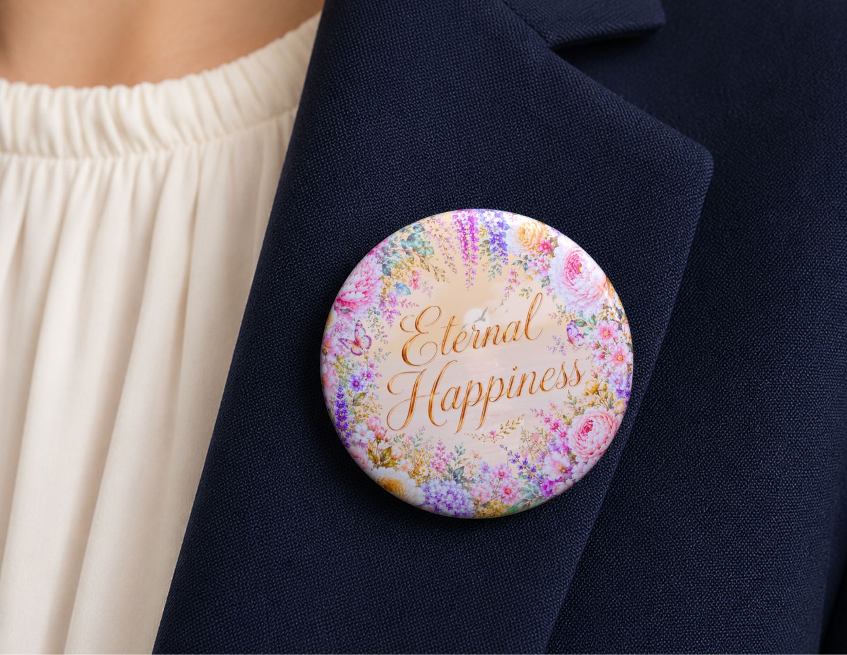 “Eternal Happiness” Garden Sunset Convention Buttons – Paradise Blooms Collection - Image 5