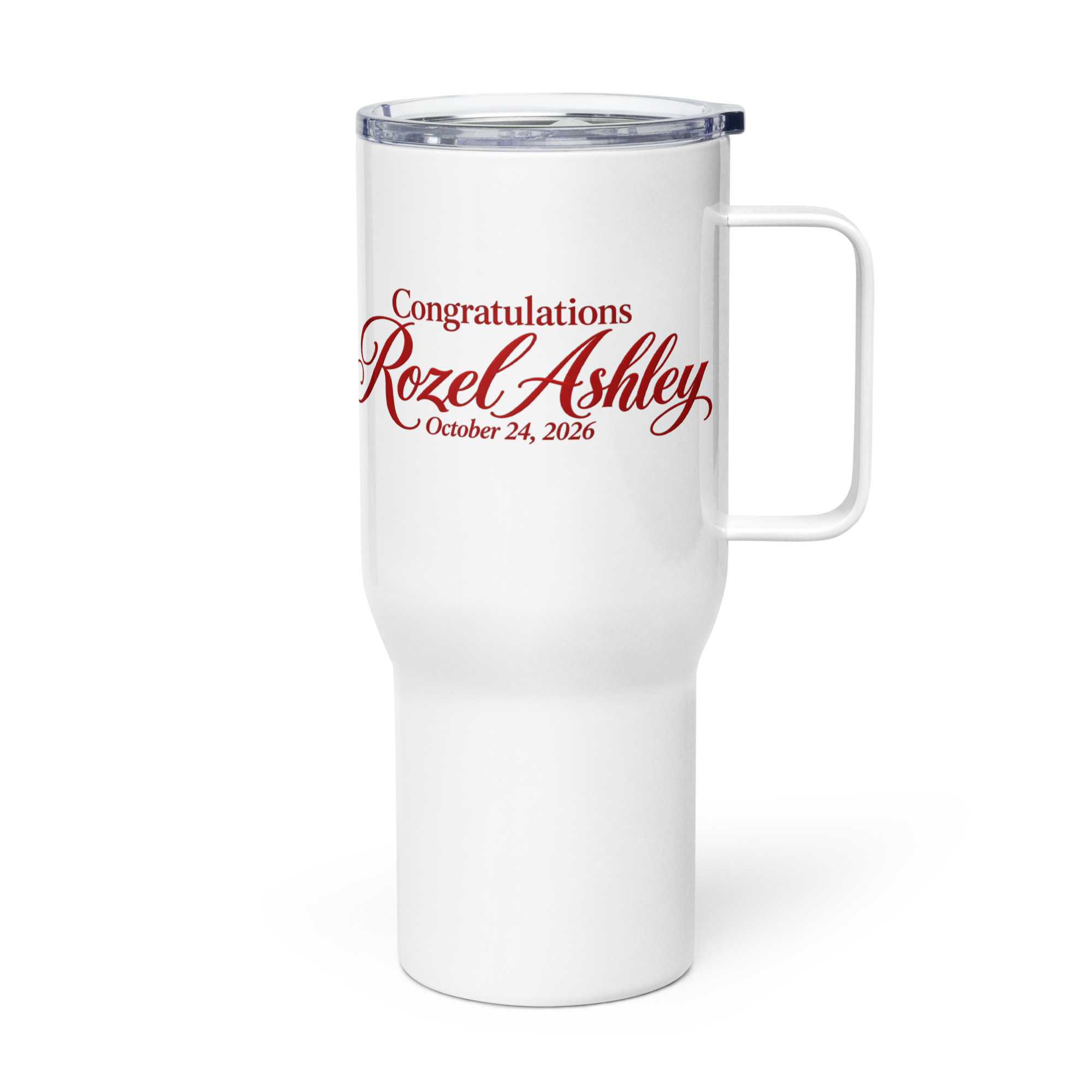 Custom Artwork & Personalized Baptism 25 oz. Travel Gift Mug with a handle - Image 2